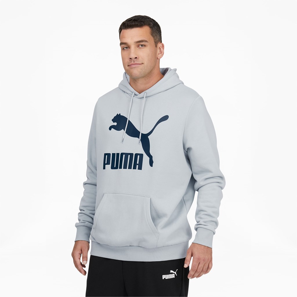 Puma Classics Logo Hoodie FL BT Hættetrøje Herre Blå | 027594KOP