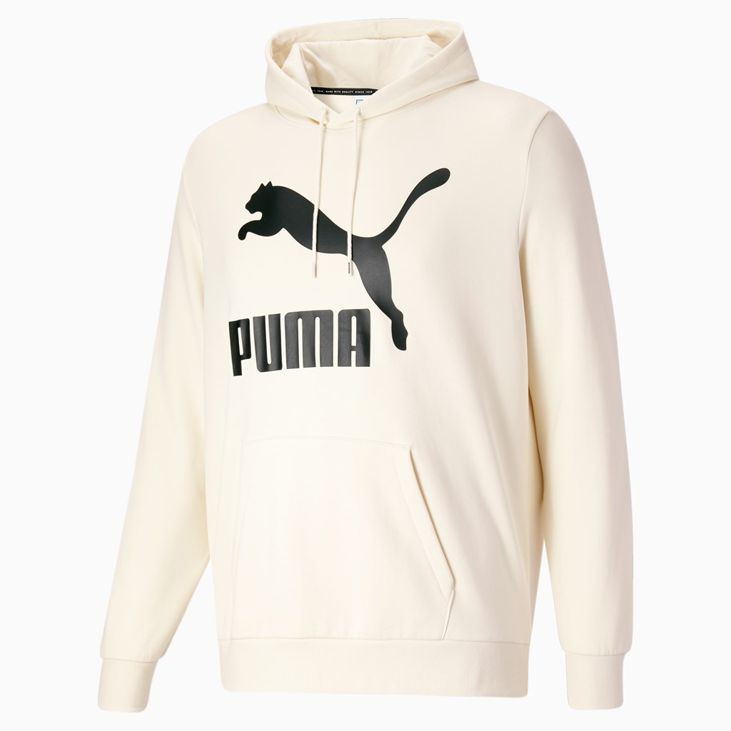 Puma Classics Logo Hoodie FL BT Hættetrøje Herre Ivory Glow | 815467CNF