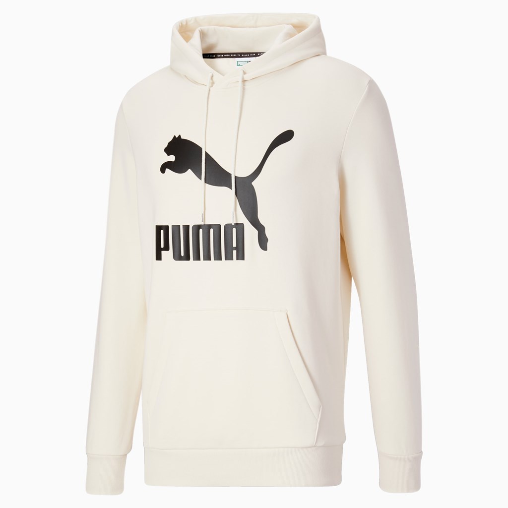 Puma Classics Logo Hoodie FL Hættetrøje Herre Ivory Glow | 024178CGZ