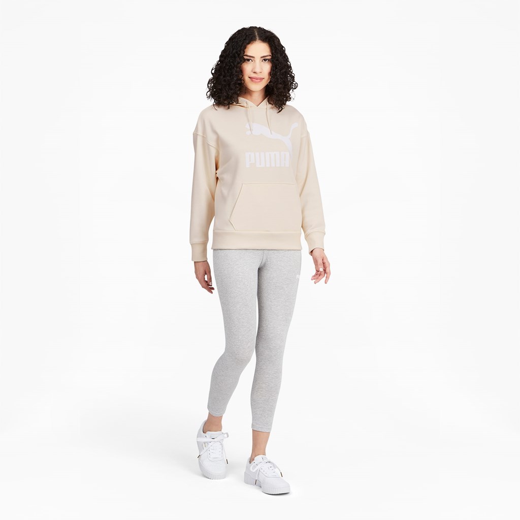 Puma Classics Logo Hættetrøje Dame Eggnog | 705964TYO