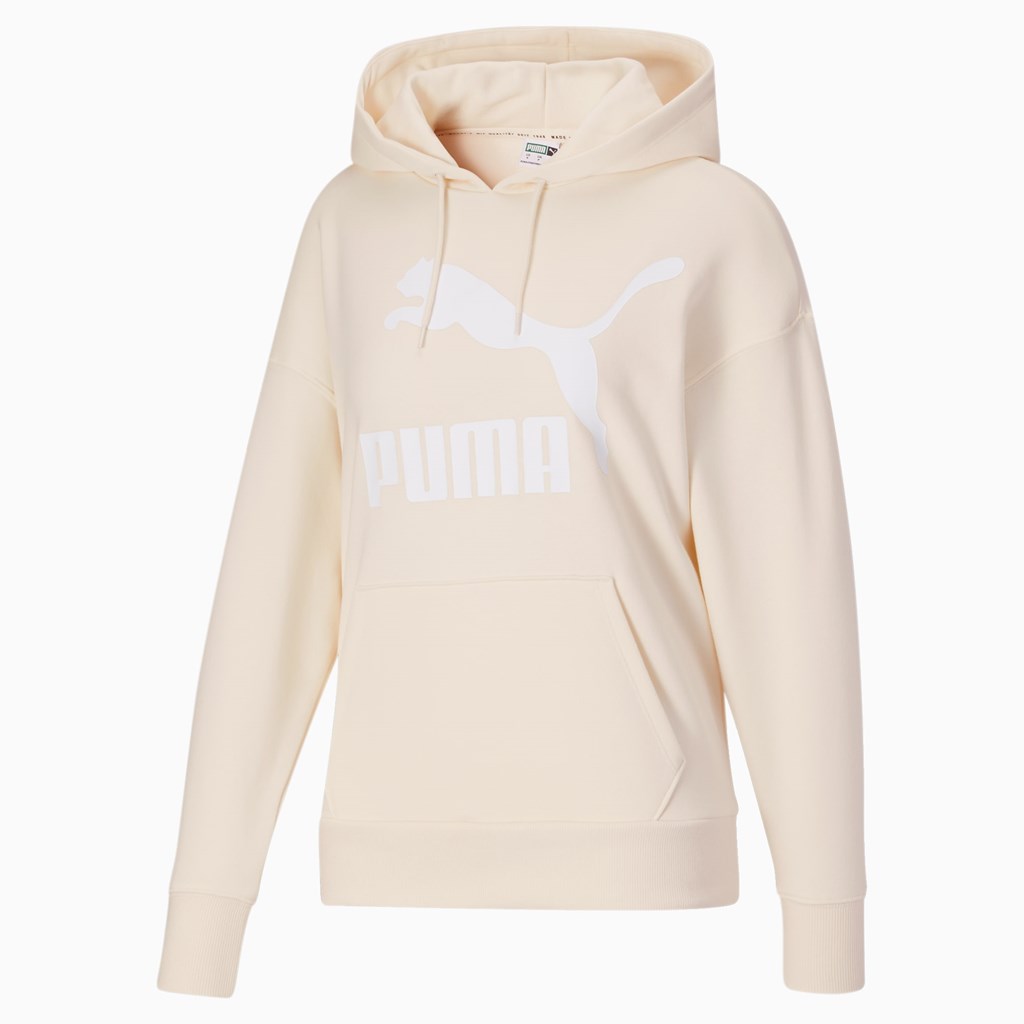 Puma Classics Logo Hættetrøje Dame Eggnog | 705964TYO