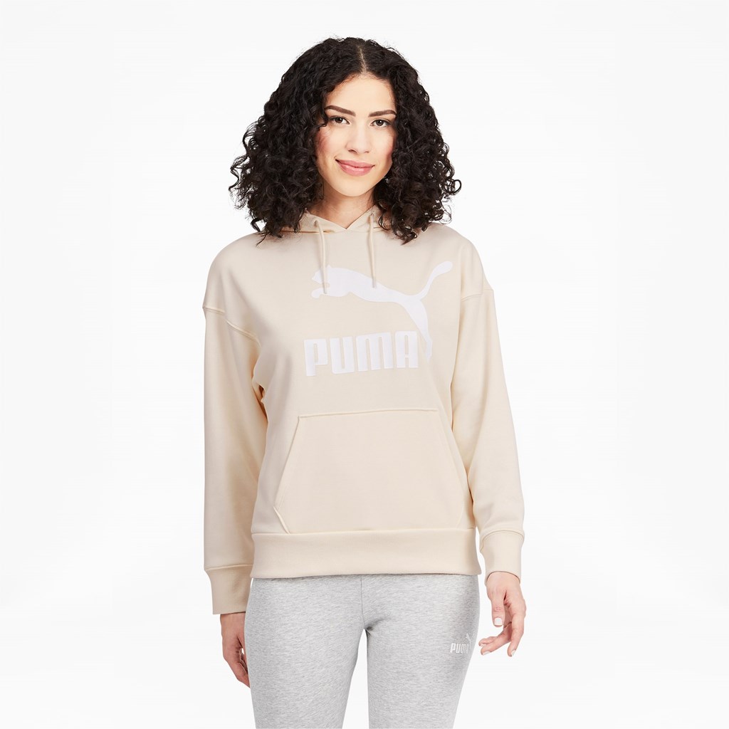 Puma Classics Logo Hættetrøje Dame Eggnog | 705964TYO