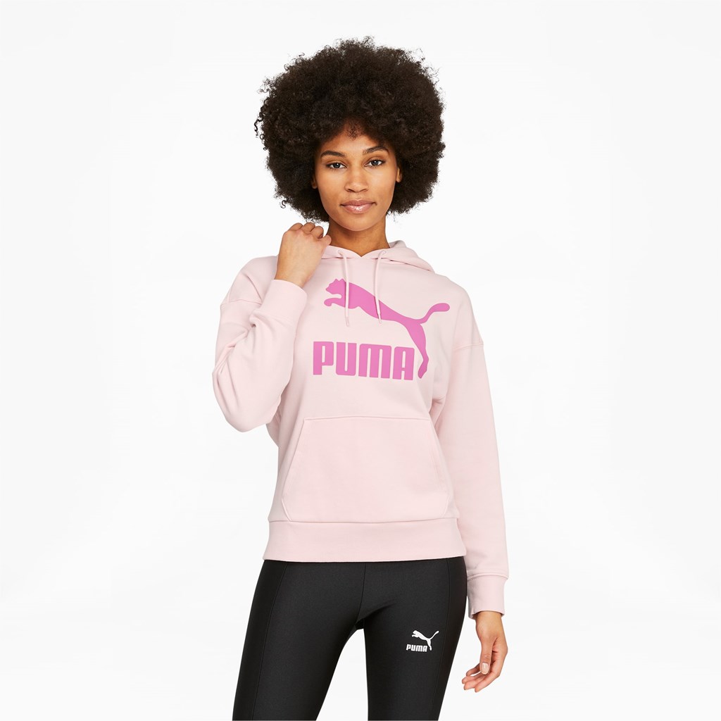 Puma Classics Logo Hættetrøje Dame Lyserød | 759431UAO