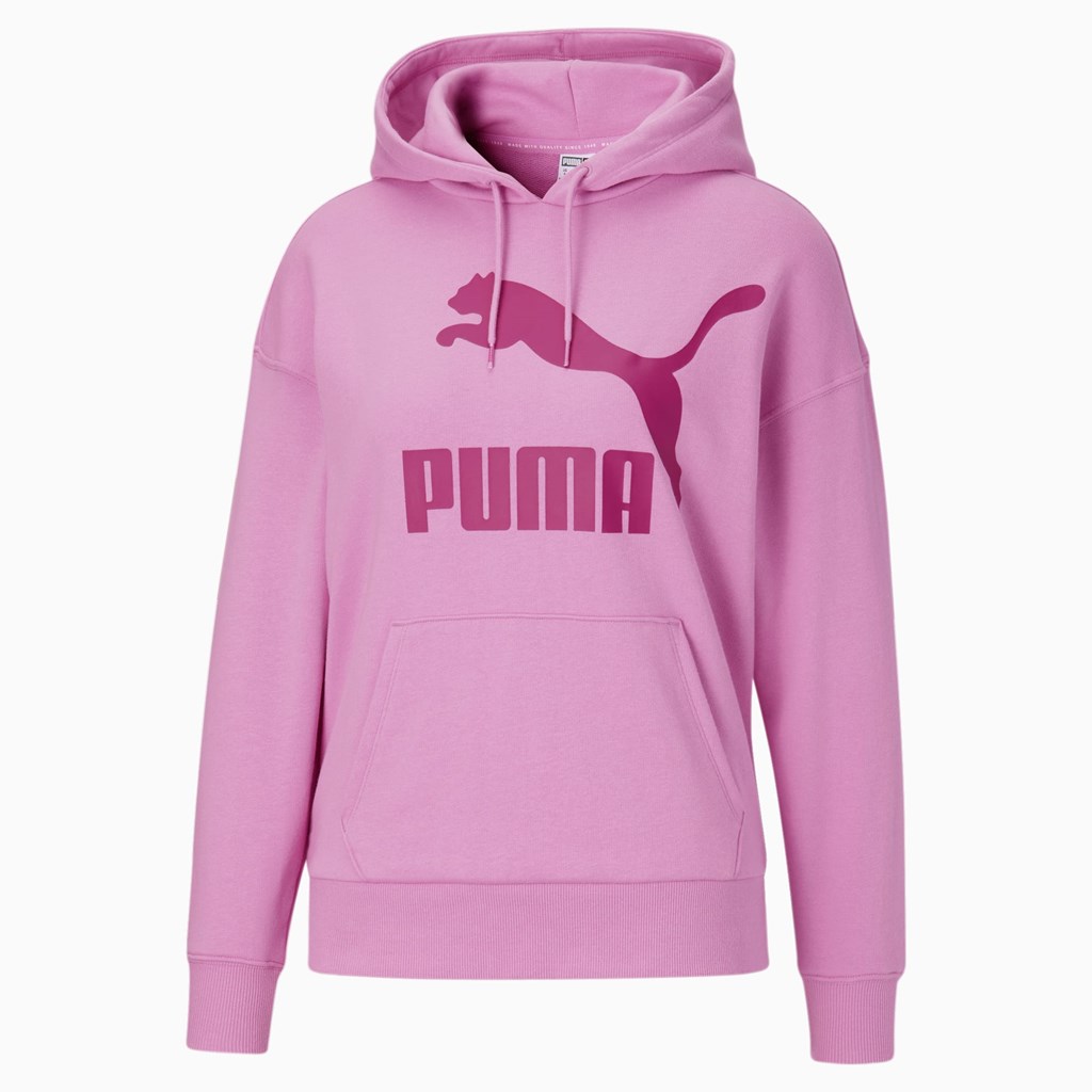 Puma Classics Logo Hættetrøje Dame Opera Mauve | 265719CXR