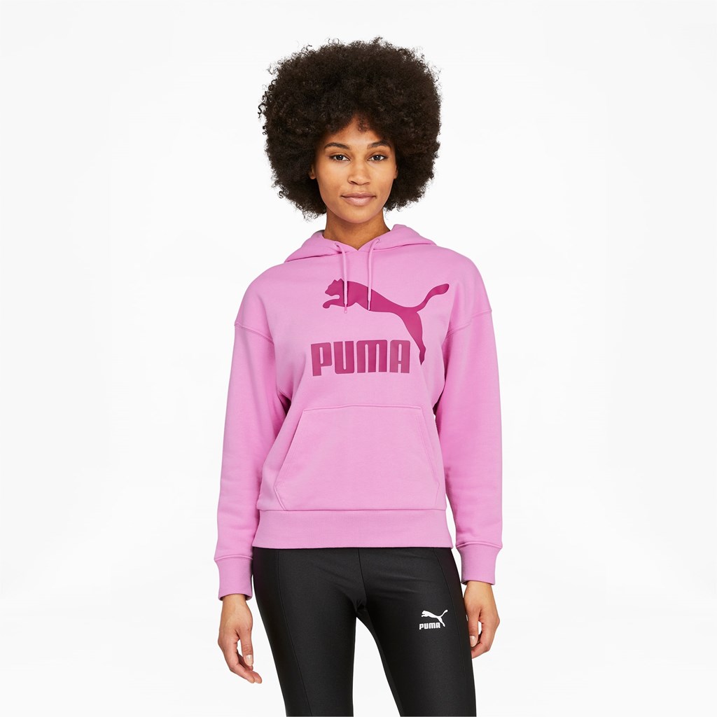 Puma Classics Logo Hættetrøje Dame Opera Mauve | 265719CXR