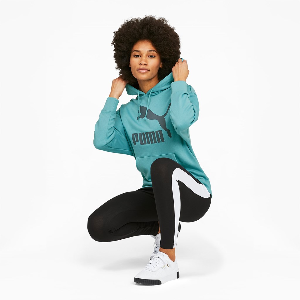 Puma Classics Logo Hættetrøje Dame Porcelain | 150798OAU