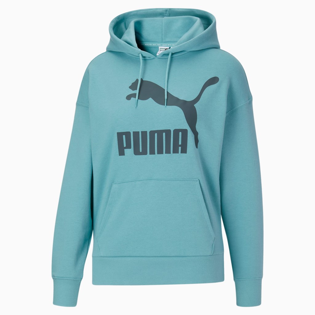 Puma Classics Logo Hættetrøje Dame Porcelain | 150798OAU