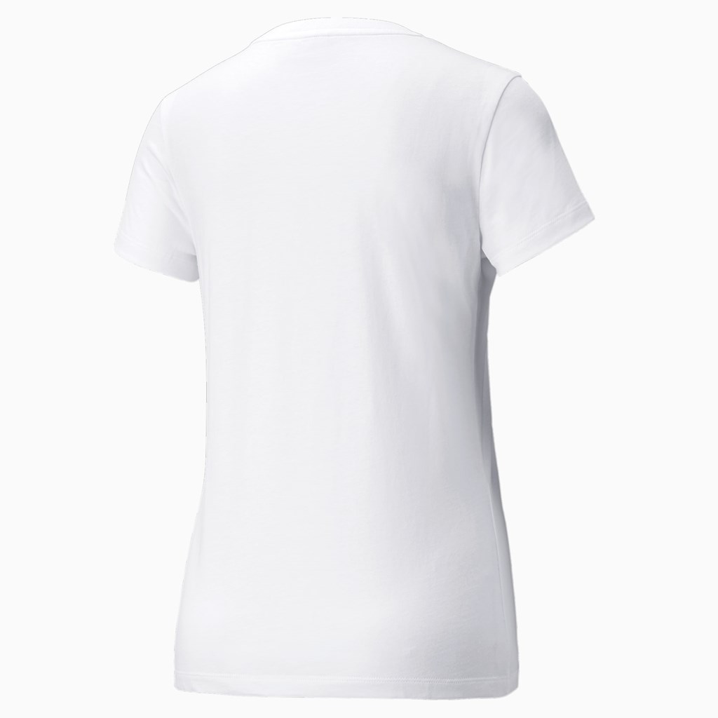 Puma Classics Logo Interest Løbe T-shirt Dame Hvide | 390675NWF