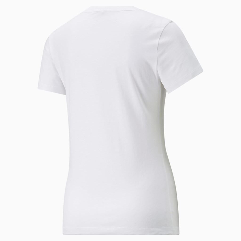 Puma Classics Logo Løbe T-shirt Dame Hvide Sølv | 673529HWK