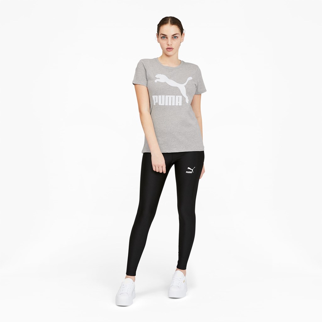 Puma Classics Logo Løbe T-shirt Dame Lysehvide | 603148HET