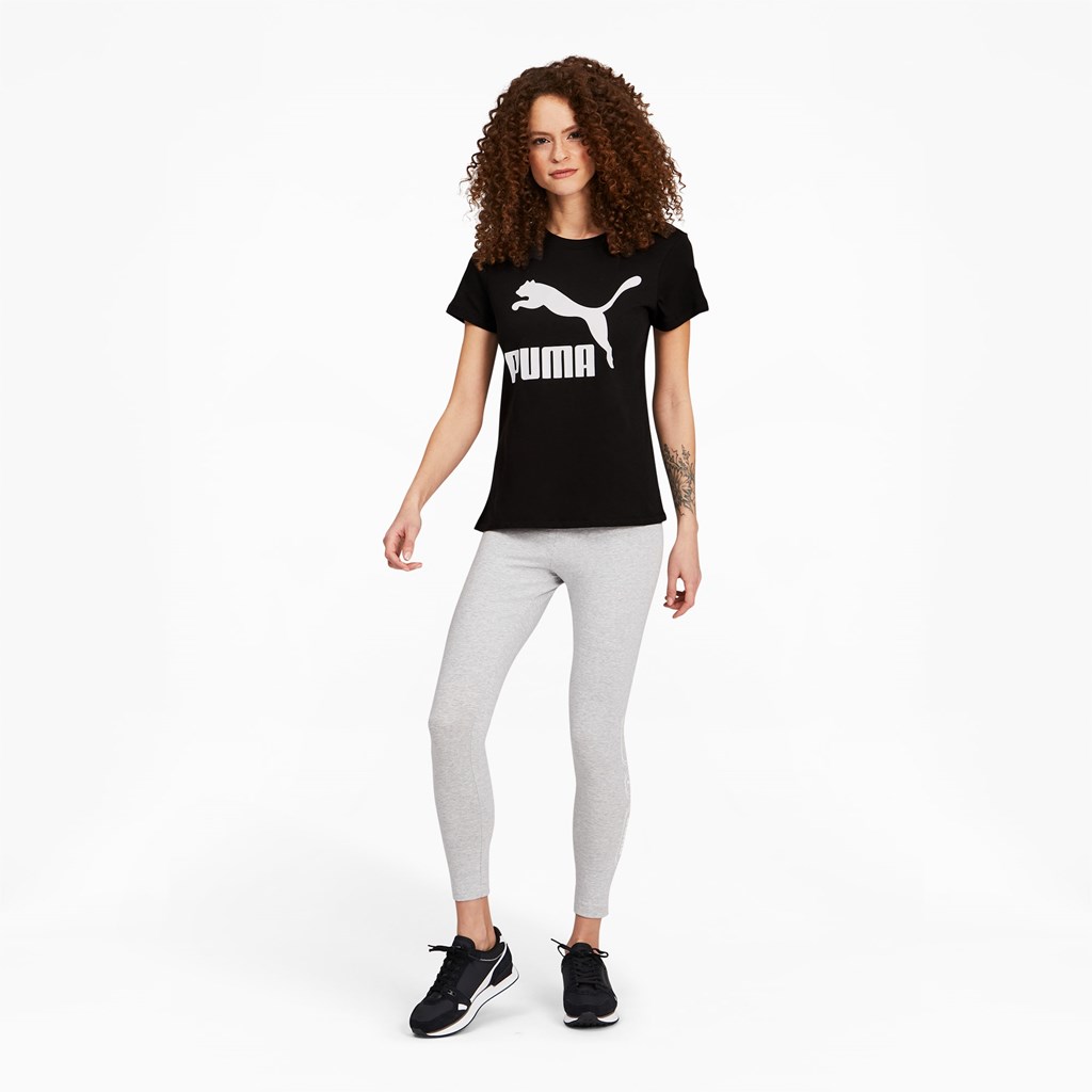 Puma Classics Logo Løbe T-shirt Dame Sort | 249761HVG