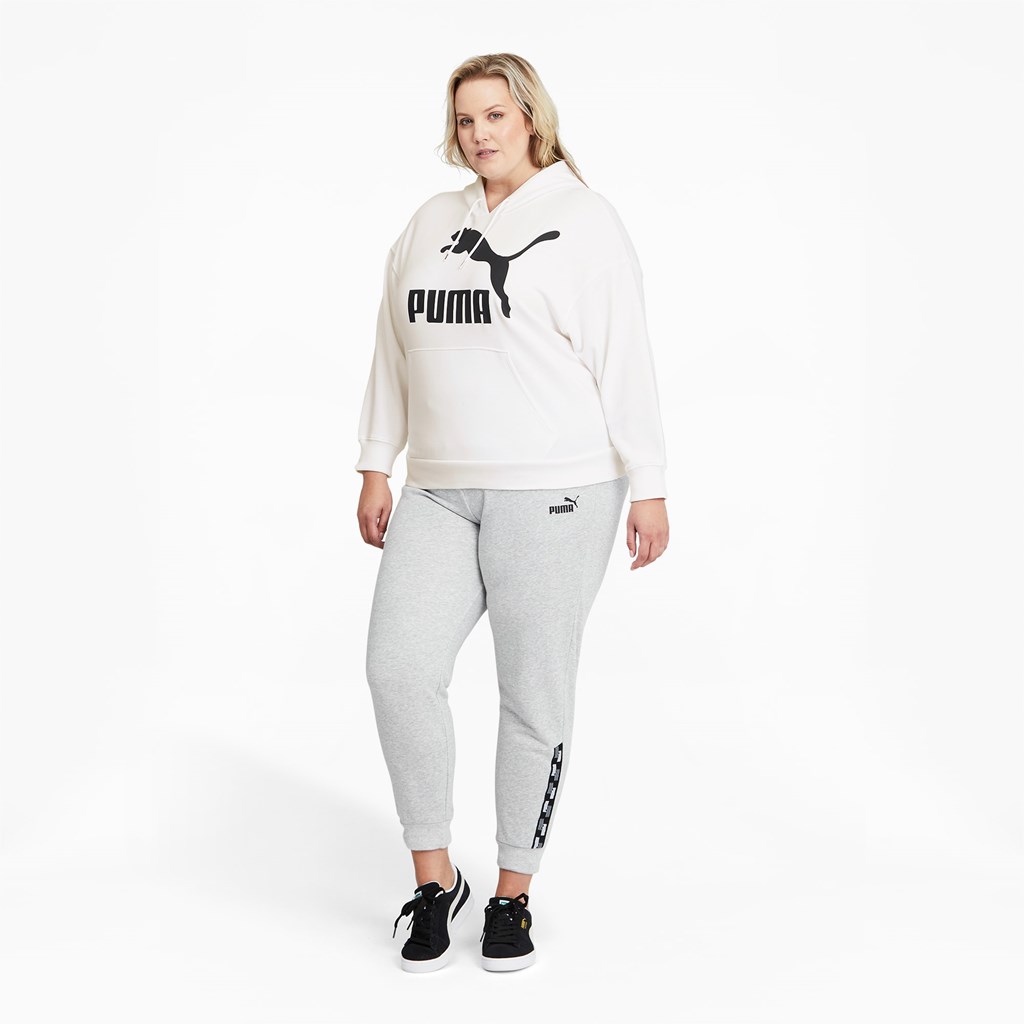 Puma Classics Logo PL Hættetrøje Dame Hvide Sort | 513760OSD