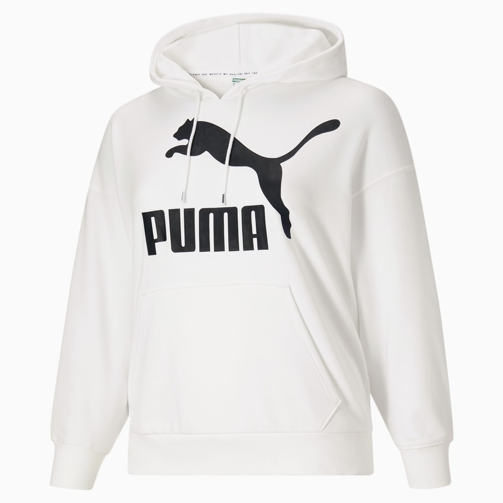 Puma Classics Logo PL Hættetrøje Dame Hvide Sort | 513760OSD