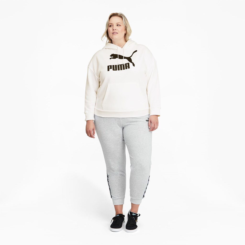 Puma Classics Logo PL Hættetrøje Dame Hvide Sort | 726491VUF