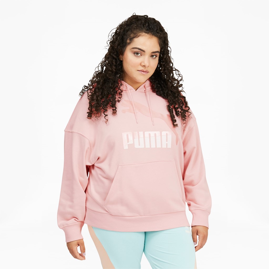 Puma Classics Logo PL Hættetrøje Dame Lotus / Pearl | 183692ILH