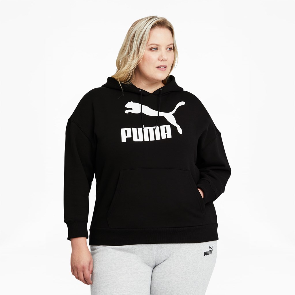 Puma Classics Logo PL Hættetrøje Dame Sort Hvide | 824073BIW