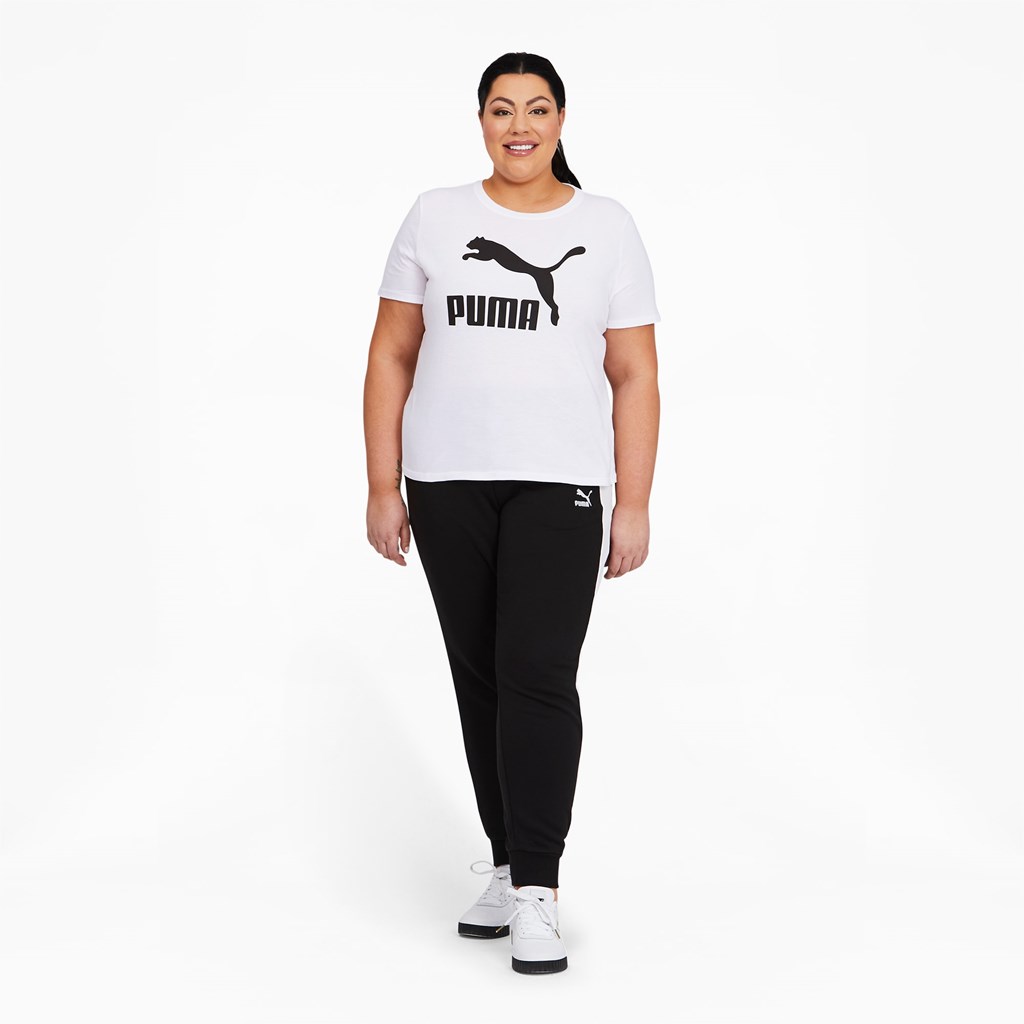 Puma Classics Logo PL Løbe T-shirt Dame Hvide | 102794EMD