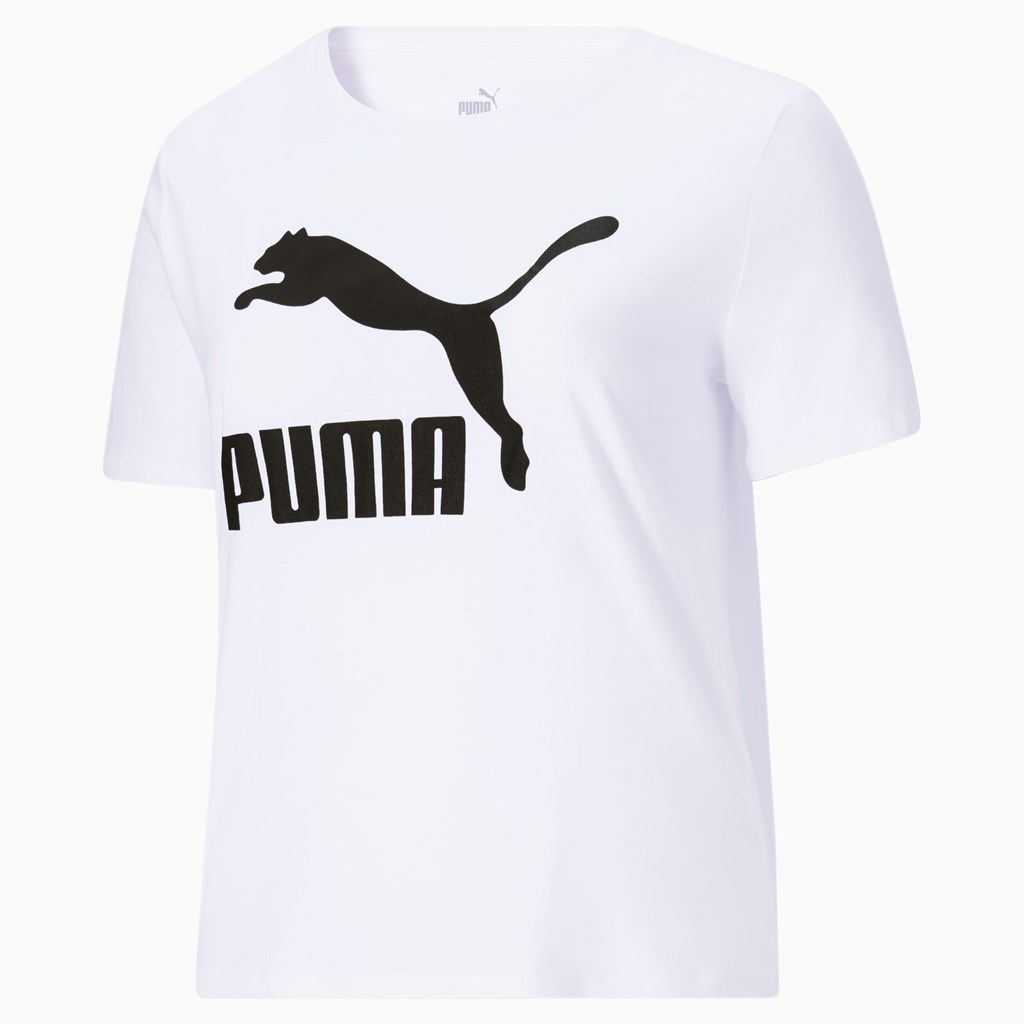 Puma Classics Logo PL Løbe T-shirt Dame Hvide | 102794EMD