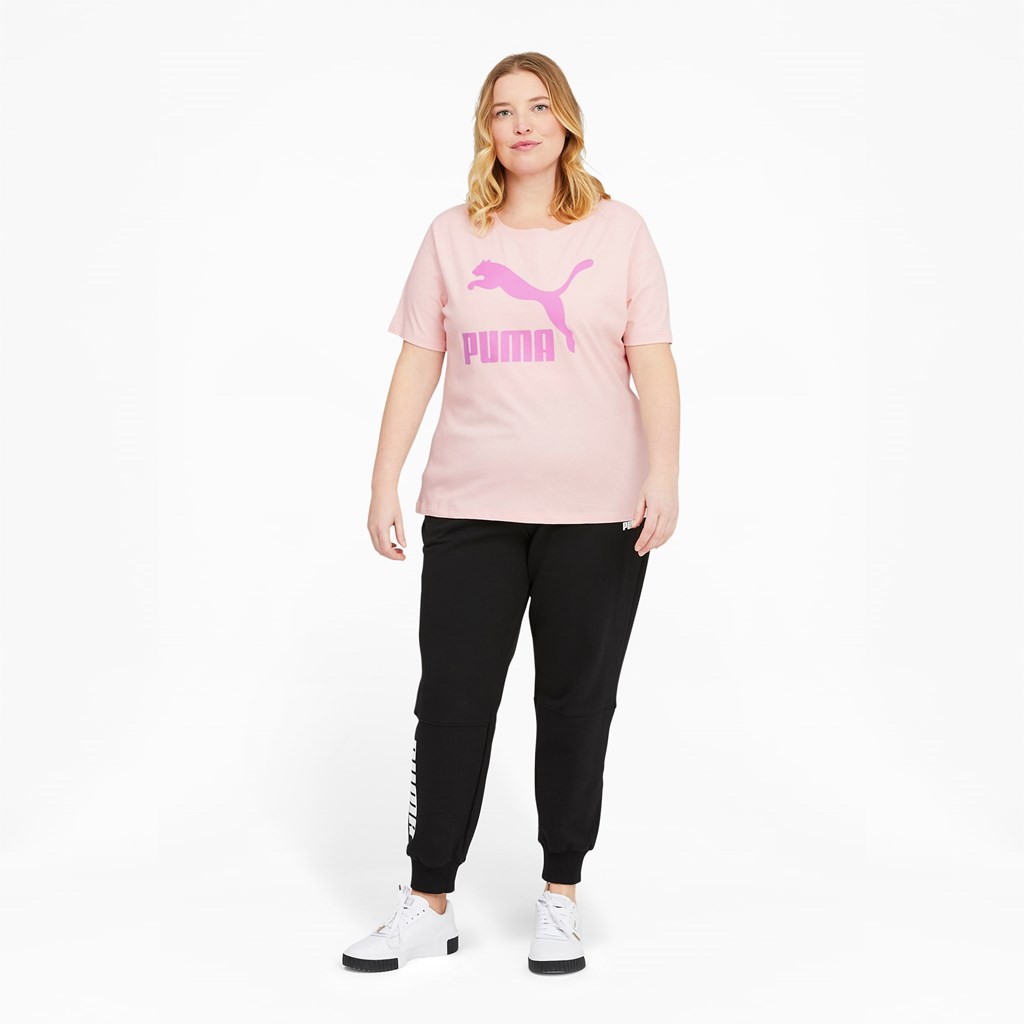 Puma Classics Logo PL Løbe T-shirt Dame Lyserød | 164089QVM