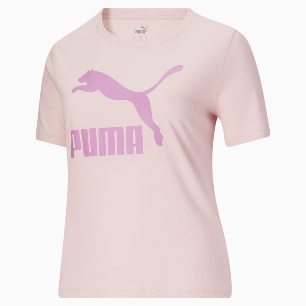 Puma Classics Logo PL Løbe T-shirt Dame Lyserød | 164089QVM