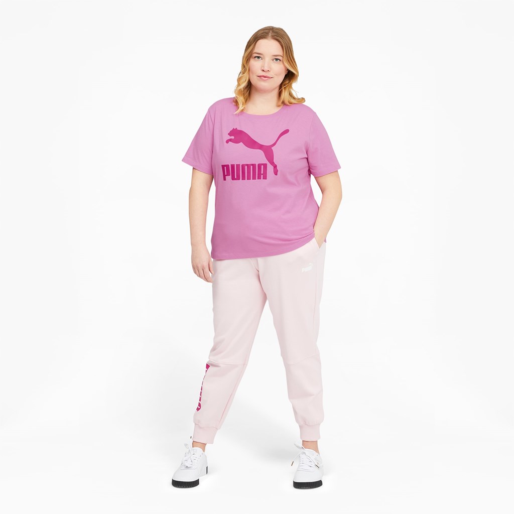 Puma Classics Logo PL Løbe T-shirt Dame Opera Mauve | 208759UNK