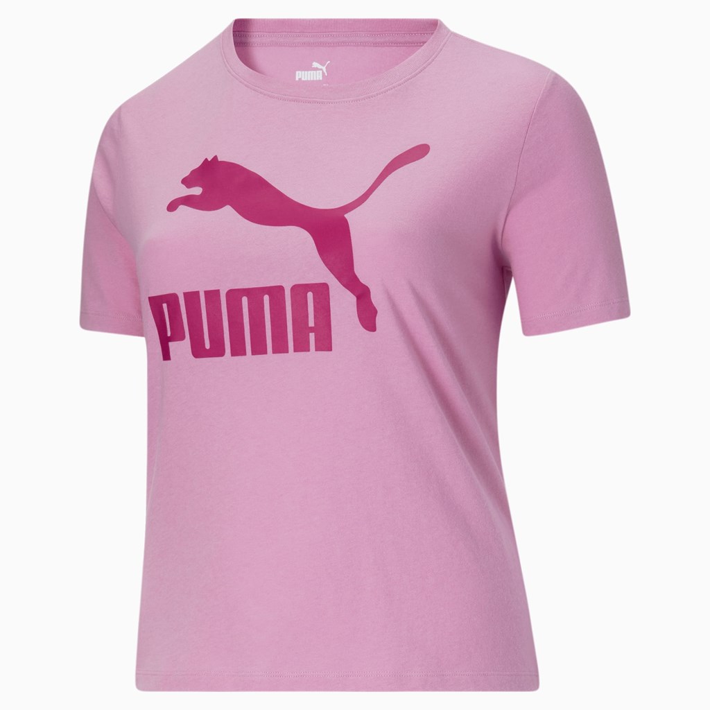 Puma Classics Logo PL Løbe T-shirt Dame Opera Mauve | 208759UNK