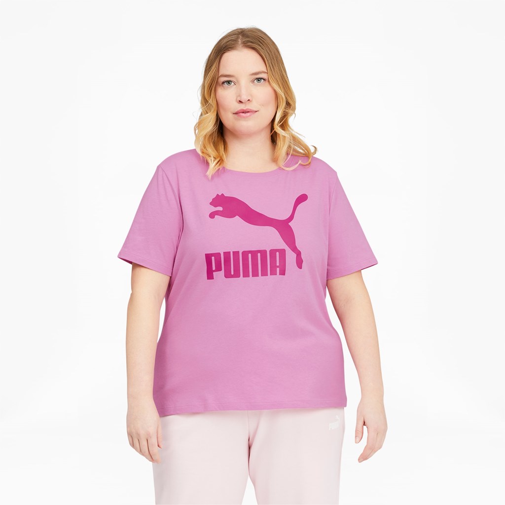 Puma Classics Logo PL Løbe T-shirt Dame Opera Mauve | 208759UNK