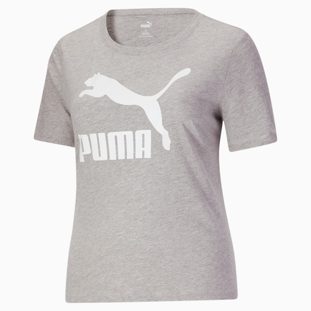 Puma Classics Logo PL Løbe T-shirt Dame Lysehvide | 268350HYI