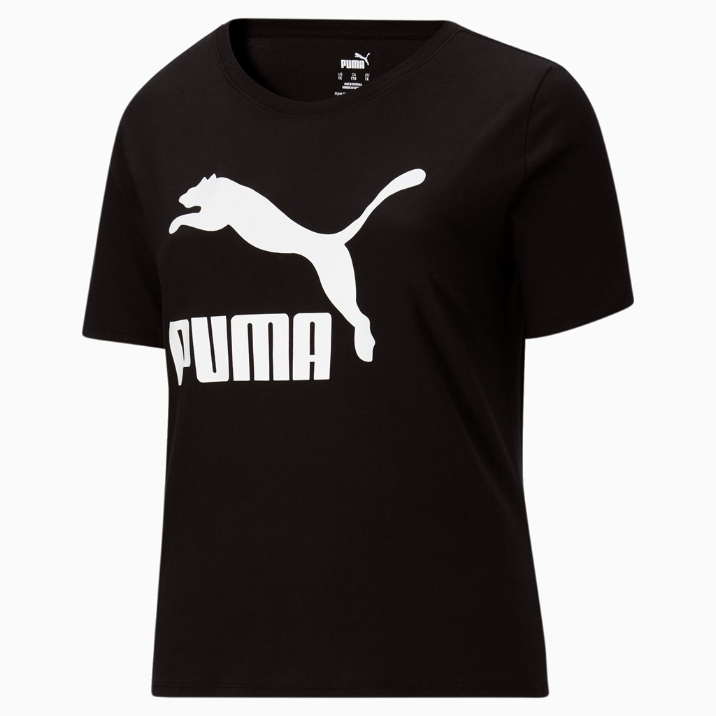 Puma Classics Logo PL Løbe T-shirt Dame Sort | 357806ISP