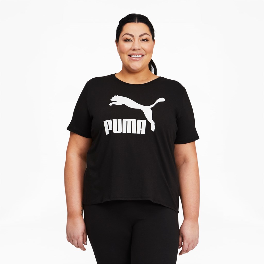 Puma Classics Logo PL Løbe T-shirt Dame Sort | 357806ISP