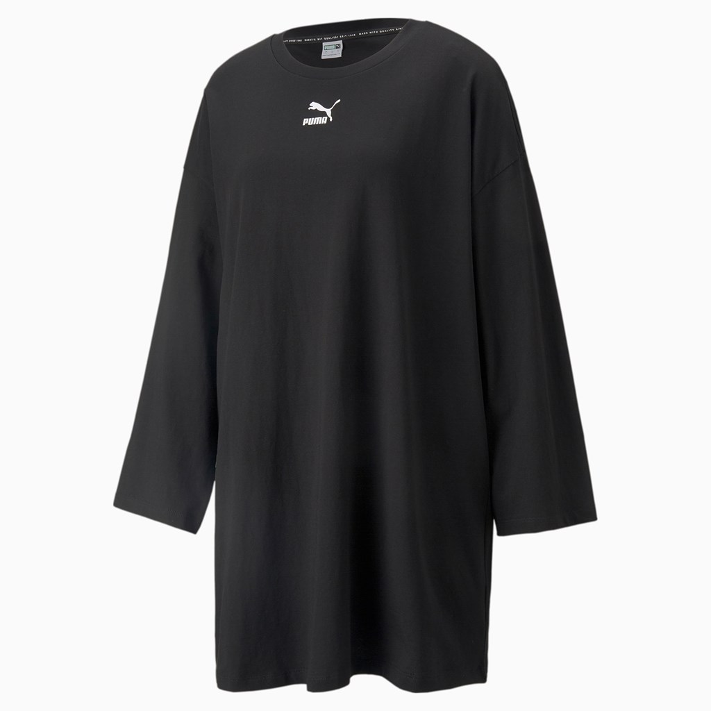 Puma Classics Long Sleeve Tee Kjole Dame Sort | 368072GPZ