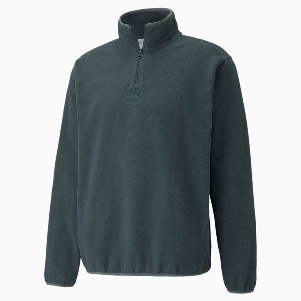 Puma Classics Polar Fleece Half-Zip Jakke Herre Grøn | 163904ZTP