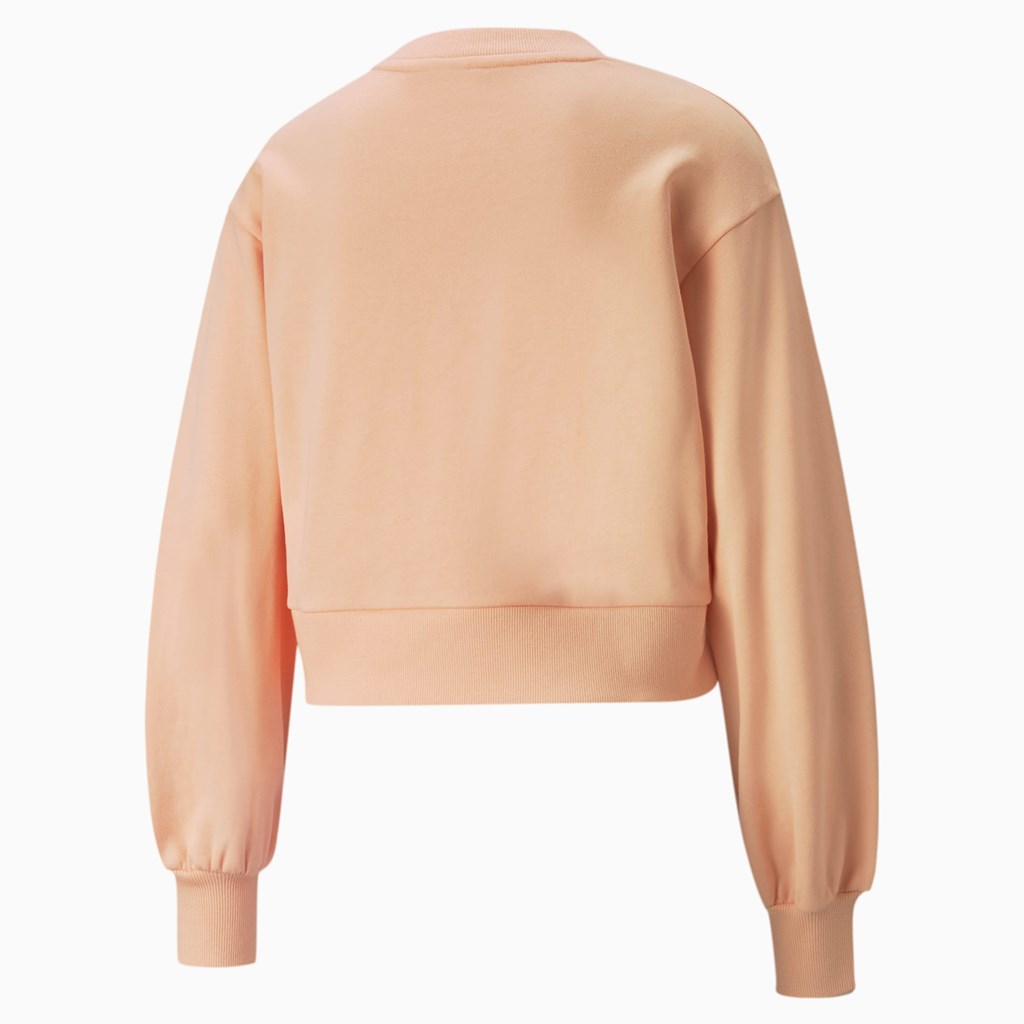 Puma Classics Puff Sleeve Crew Neck Sweatshirt Dame Peach Parfait | RQ9108624