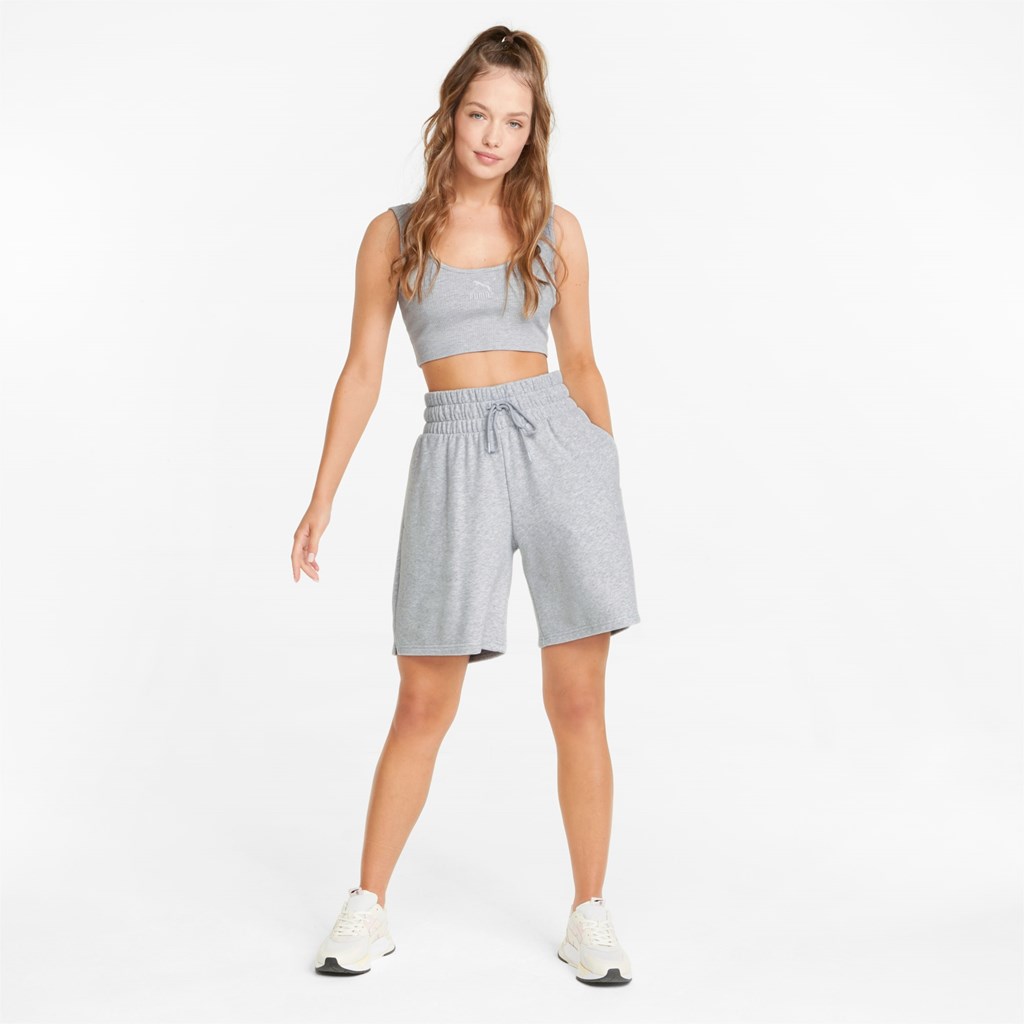 Puma Classics Ribbed Crop Toppe Dame Lyse | KL7294053