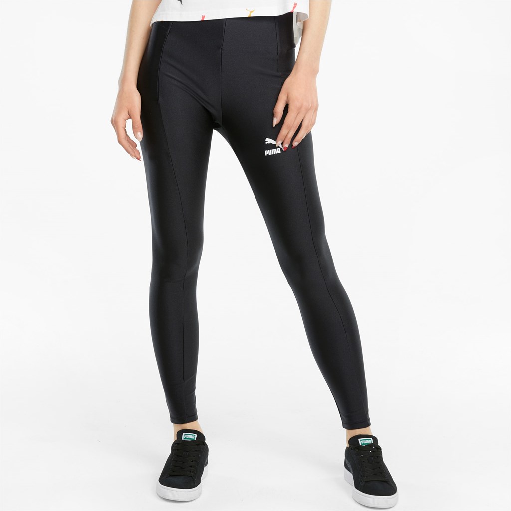 Puma Classics Shiny High Leggings Dame Sort | 473928YIO