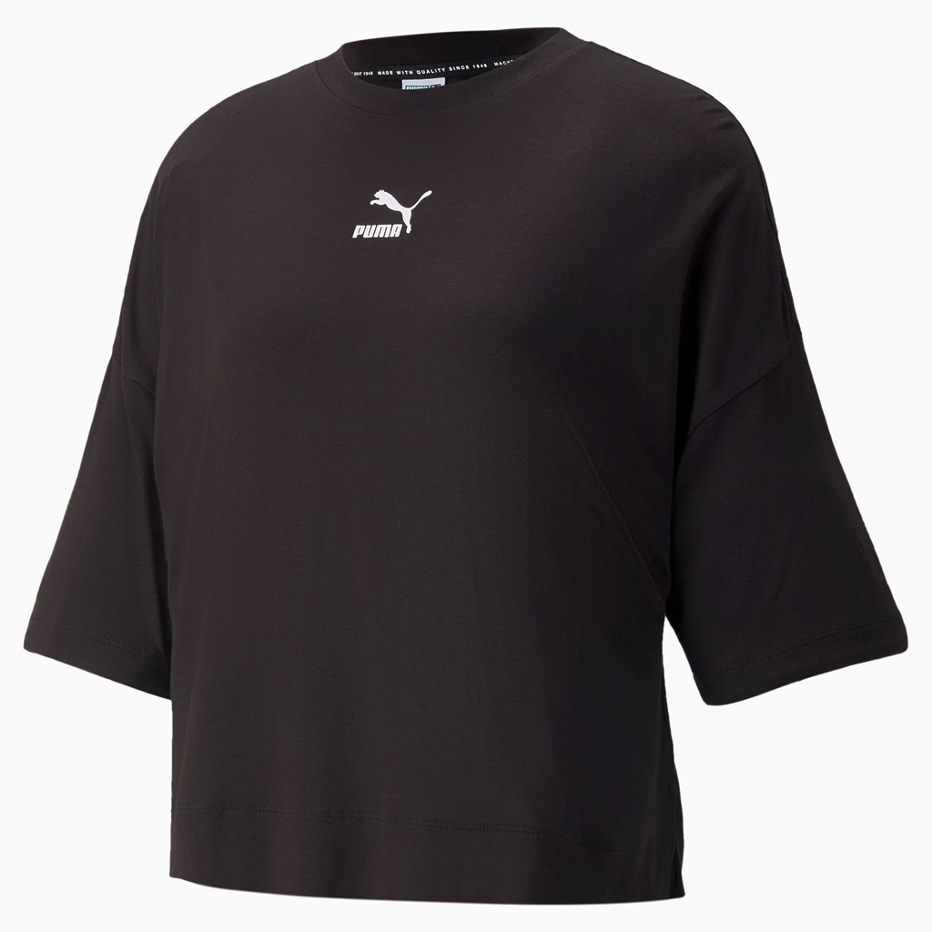 Puma Classics Splitside Løbe T-shirt Dame Sort | 017853PZO