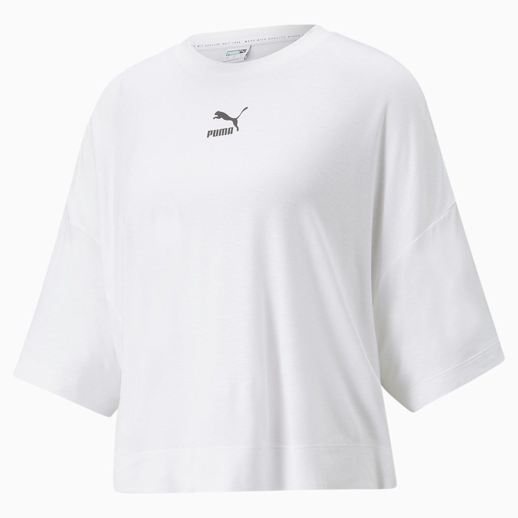 Puma Classics Splitside Løbe T-shirt Dame Hvide | 798504MTD