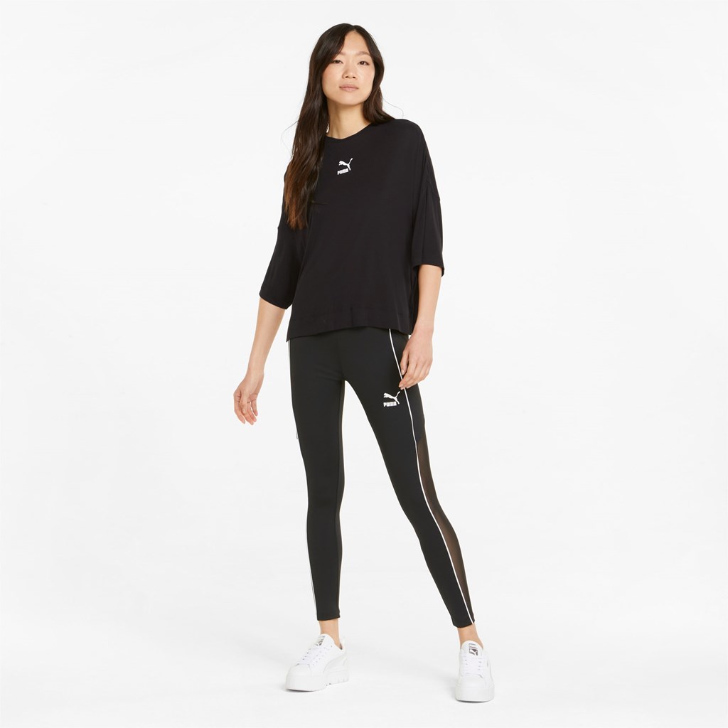 Puma Classics Splitside Løbe T-shirt Dame Sort | 926108PXN