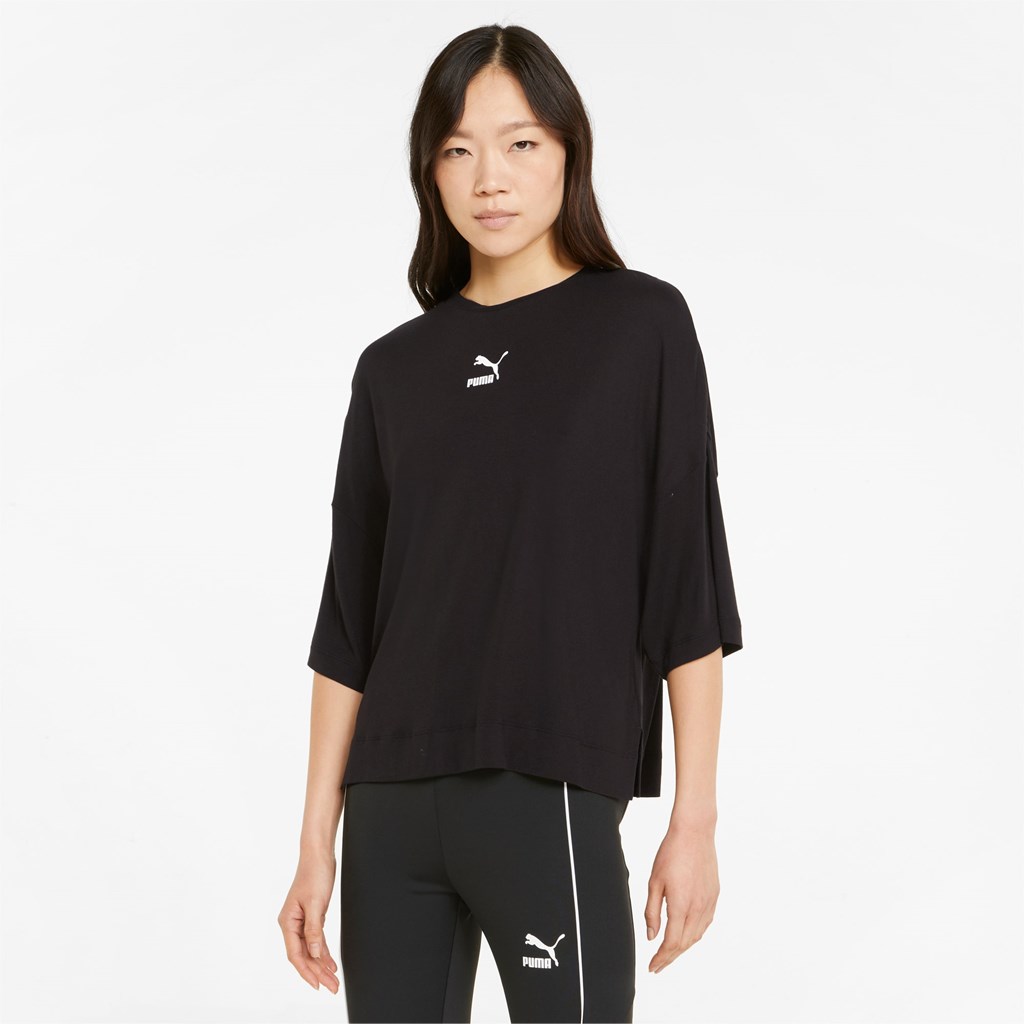 Puma Classics Splitside Løbe T-shirt Dame Sort | 926108PXN