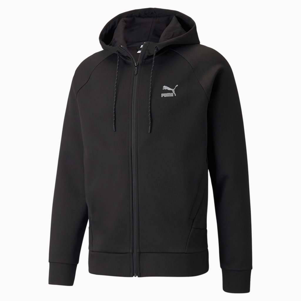 Puma Classics Tech Full-Zip Hættetrøje Herre Sort | 153264HAO