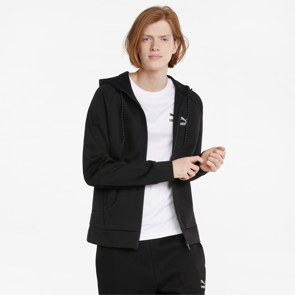 Puma Classics Tech Full-Zip Hættetrøje Herre Sort | 153264HAO