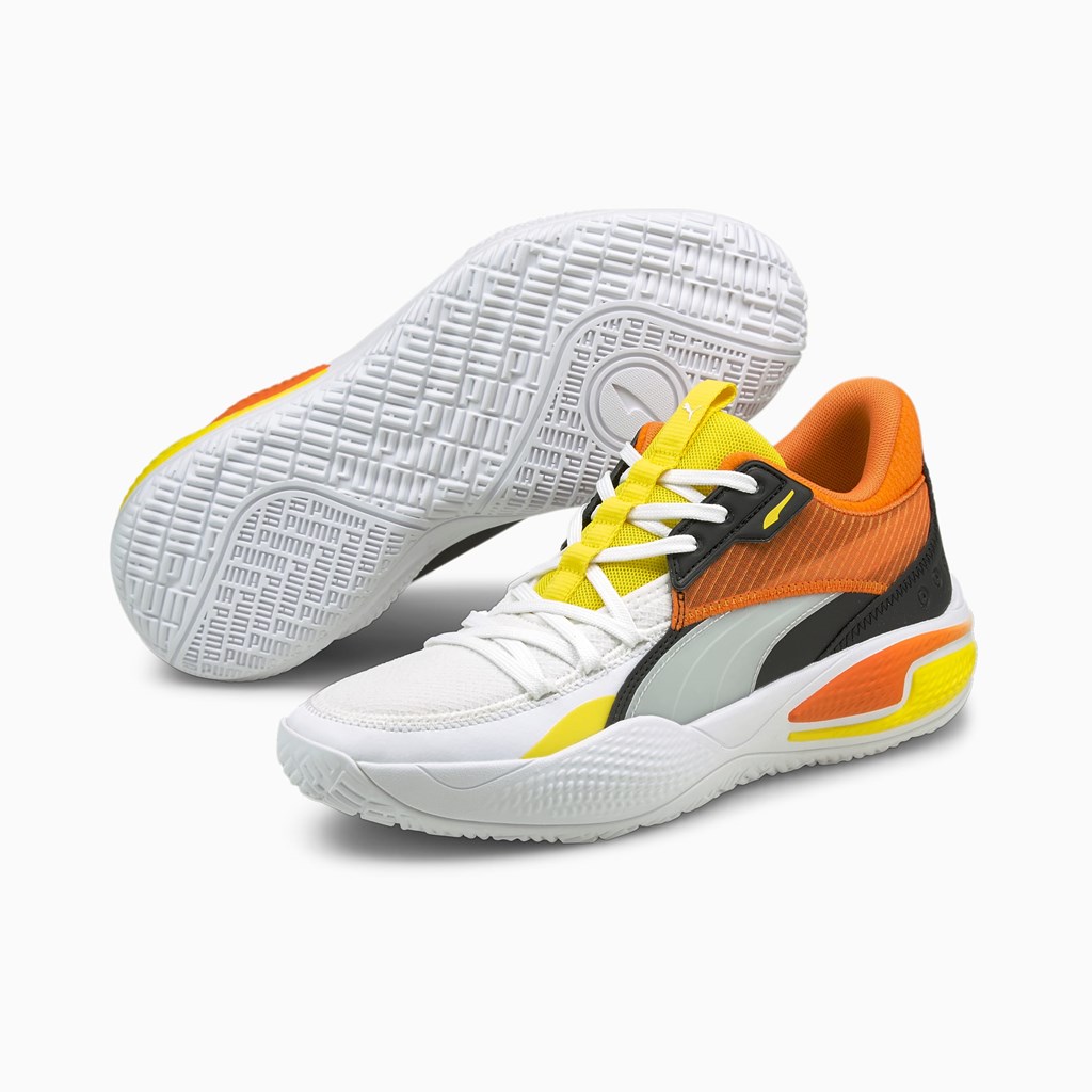 Puma Court Rider Court Crush Street Basketball Sko Herre Hvide | 675214BAR