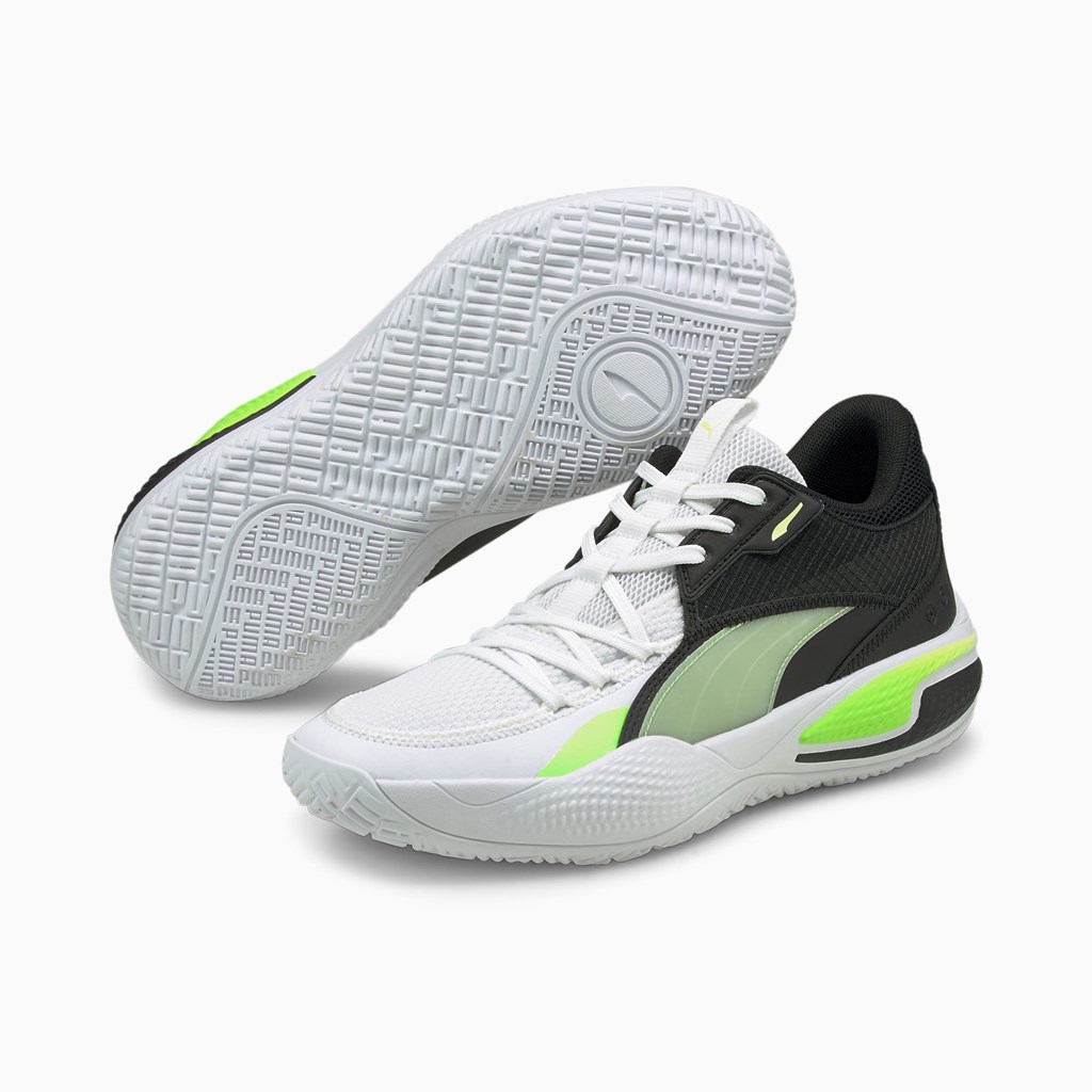 Puma Court Rider I Basketball Sko Dame Hvide Grøn | 156809NPB