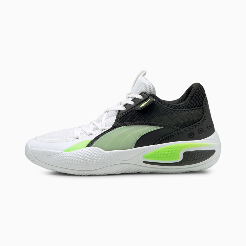 Puma Court Rider I Basketball Sko Herre Hvide Grøn | 092354ZFK