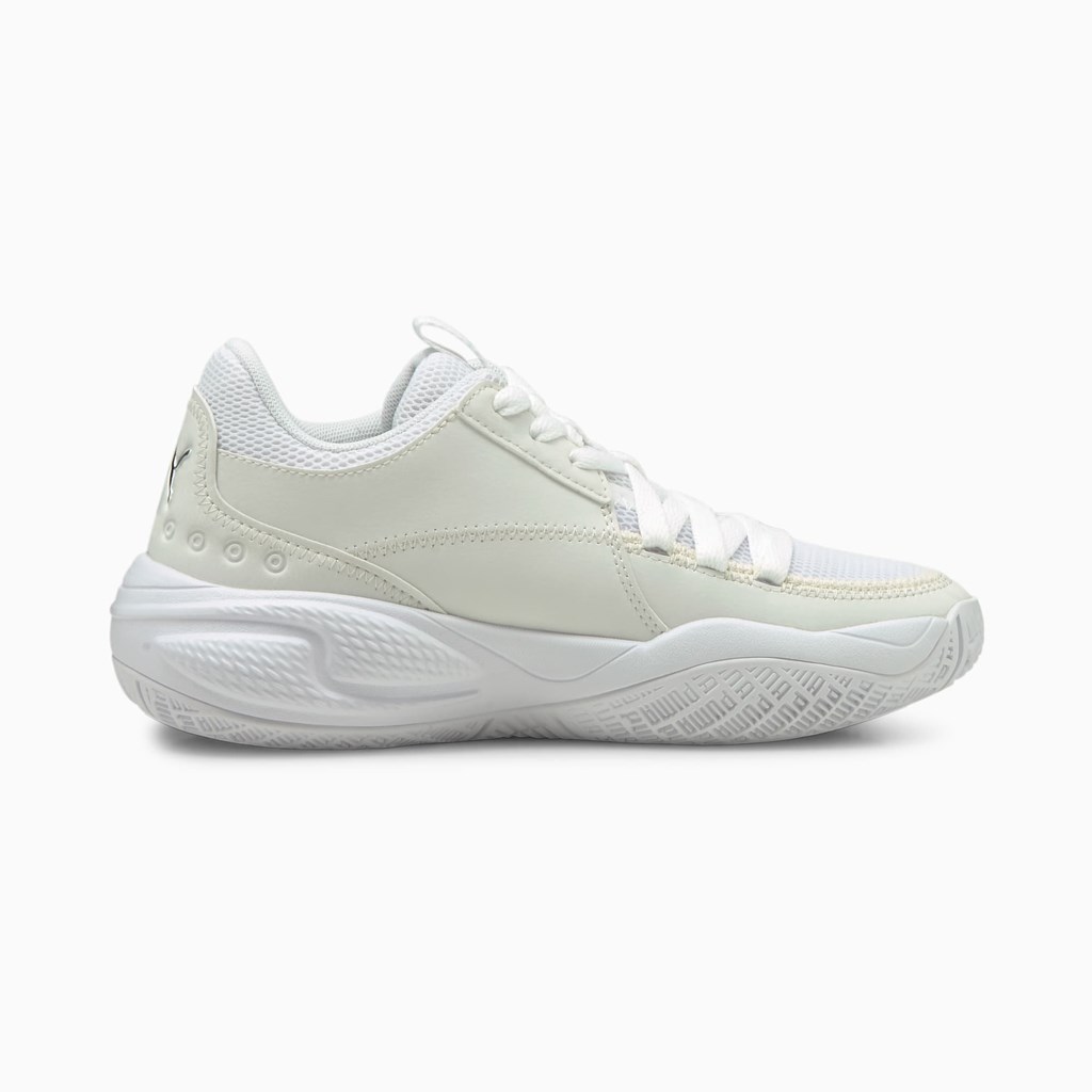 Puma Court Rider Summer Days JR Basketball Sko Drenge Hvide Lyserød | 750643KIP