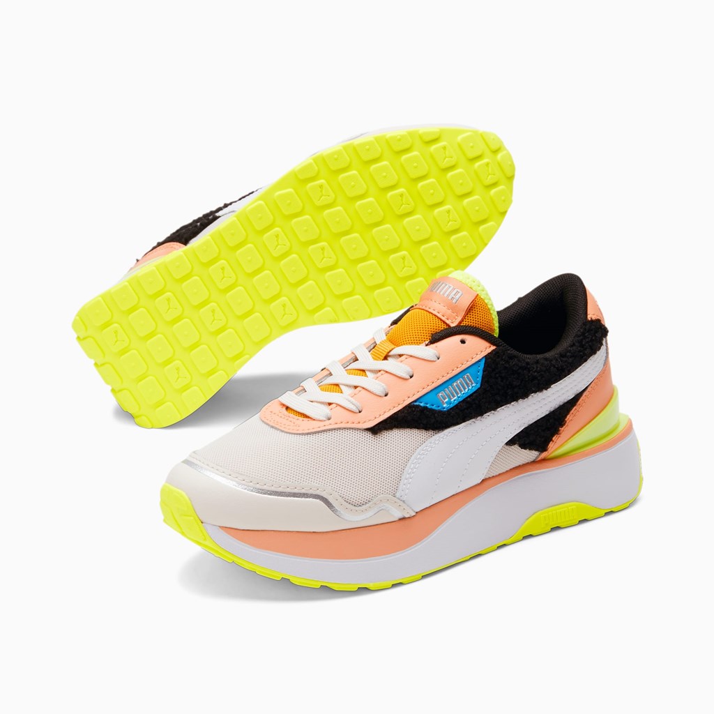 Puma Cruise Rider Cuddle Sneakers Dame Hvide Sort | UF1702953