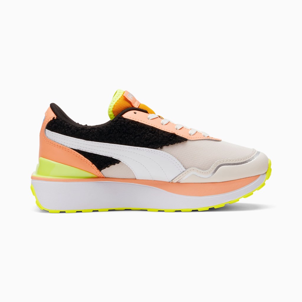 Puma Cruise Rider Cuddle Sneakers Dame Hvide Sort | UF1702953