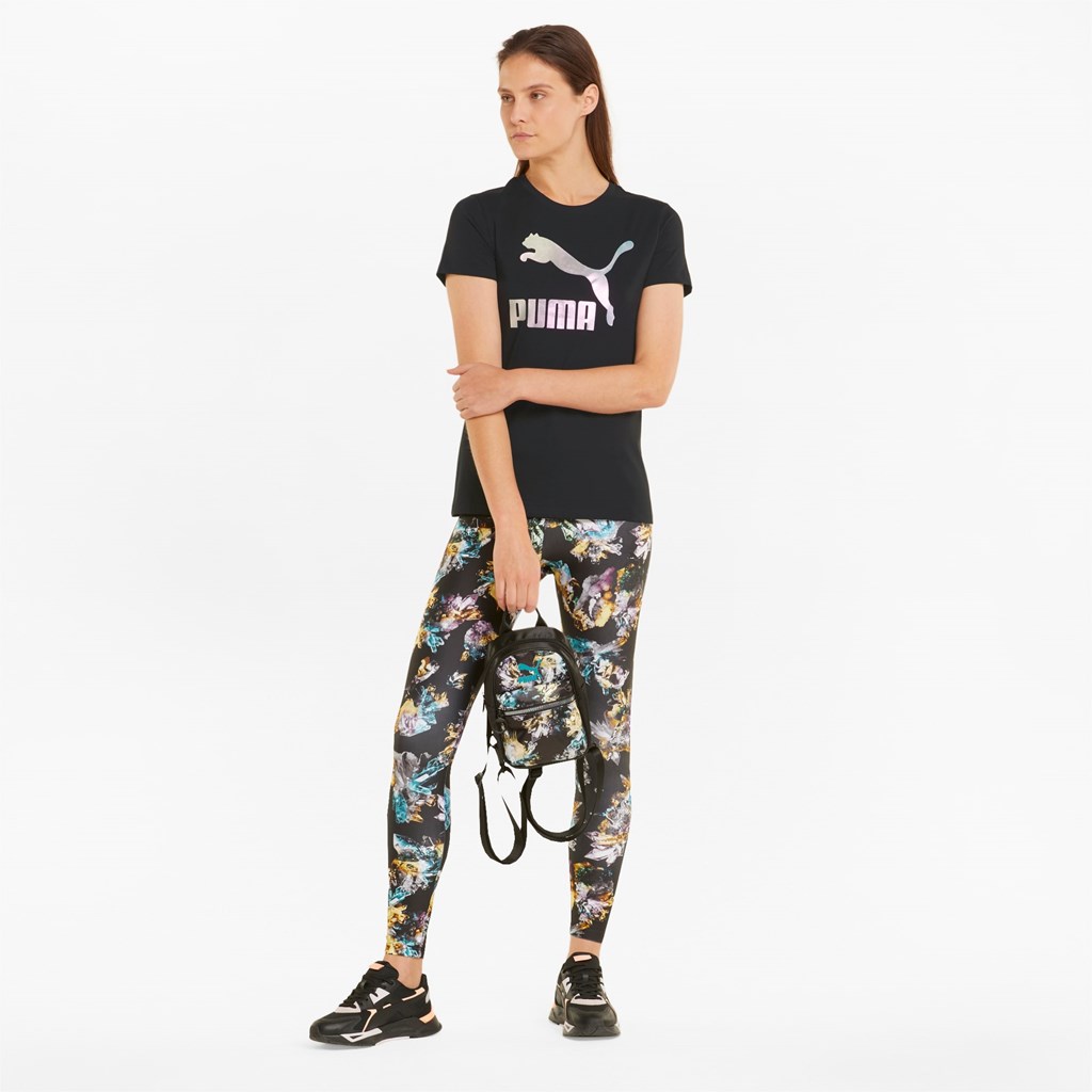 Puma Crystal Galaxy Graphic Løbe T-shirt Dame Sort | 903825PMW