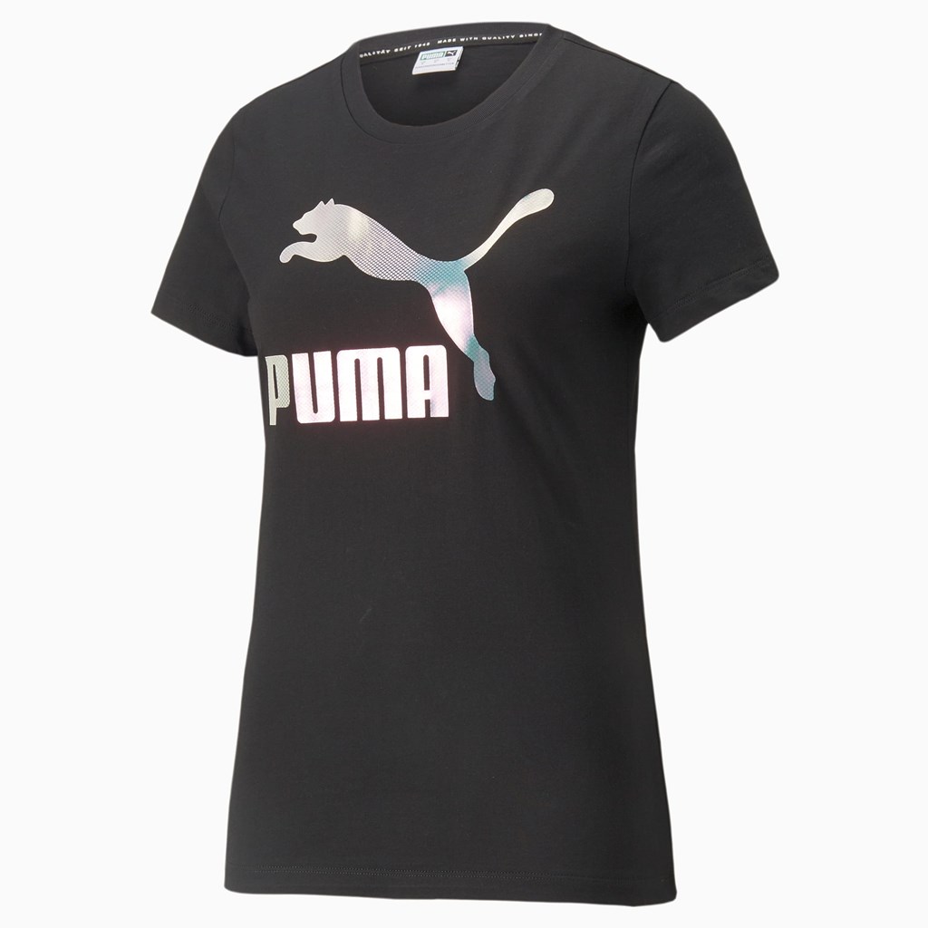 Puma Crystal Galaxy Graphic Løbe T-shirt Dame Sort | 903825PMW