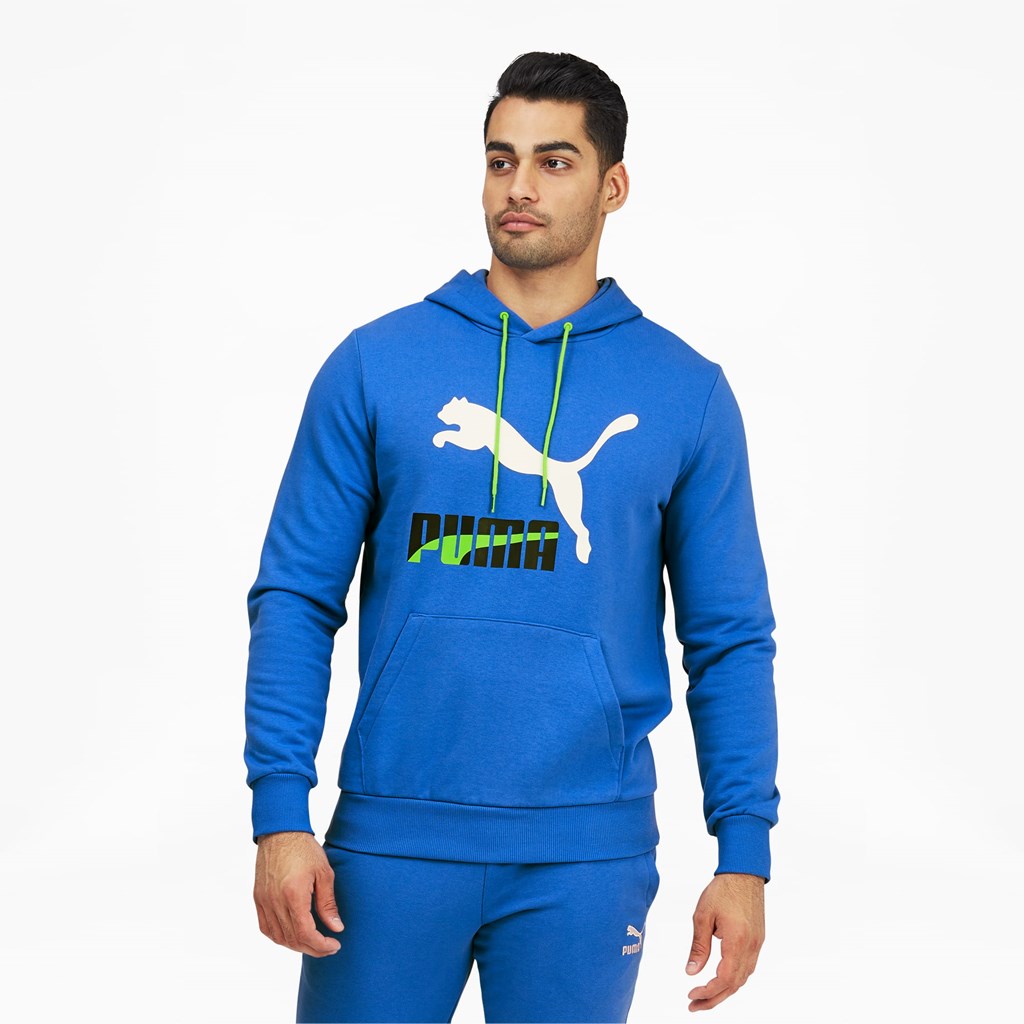 Puma Dazed Classics Logo Hættetrøje Herre Blå | 265740CDL